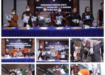Polres Asahan Musnahkan 9,9 Kg Sabu dan 827 Vape Narkotika, Selamatkan 10.750 Jiwa