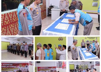Polres Asahan Gelar Penandatanganan Pakta Integritas dan Pengambilan Sumpah Seleksi Penerimaan Polri 2026