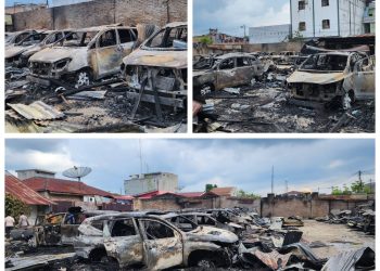 Gudang Penitipan Mobil Di Kisaran Terbakar, 23 Kendaraan Hangus Terbakar