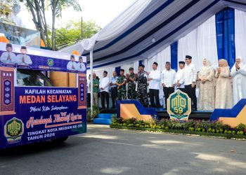 Rico Waas Lepas Ribuan Kafilah, Kemeriahan Pawai Ta’aruf Tandai Dimulainya MTQ ke-59 Kota Medan