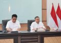 Bupati Pakpak Bharat Mengikuti Rapat   Rehabilitasi dan Rekonstruksi Pasca Bencana Melalui Virtual