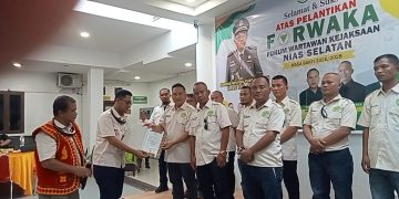 Ketua Forwaka Sumut Lantik Pengurus Forwaka Nias Selatan, Serahkan SK Kepengurusan 2026–2028
