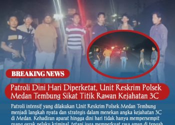 Patroli Dini Hari Diperketat, Unit Reskrim Polsek Medan Tembung Sikat Titik Rawan Kejahatan 3C