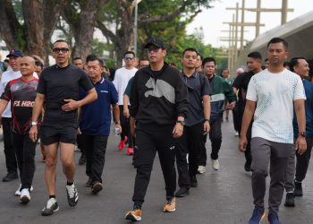 Rico Waas, Exco PSSI Arya Sinulingga, dan Dandim Membaur di CFD, Sapa Warga Medan