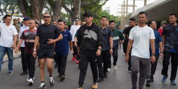 Rico Waas, Exco PSSI Arya Sinulingga, dan Dandim Membaur di CFD, Sapa Warga Medan