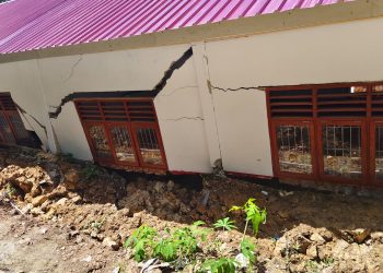 Ruang Kelas SDN 078567 Bangunan Revitalisasi Roboh Akibat Longsor, Kasek Berharap Perhatian Pemda Nisel