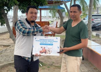 Kolaborasi BNCT dan Kodaeral I dalam Kegiatan Penyaluran Hewan Kurban di Belawan