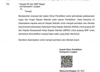 Meski Sudah Ada Surat Edaran, MKKS dan K3S di Kabupaten Langkat diduga Masih Berjalan