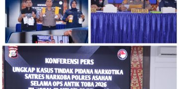 Polres Asahan Ungkap 69 Kasus Narkotika dan Amankan 85 Tersangka Dalam Operasi Antik Toba 2026