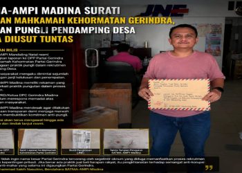SATMA-AMPI MADINA SURATI DPP DAN MAHKAMAH KEHORMATAN GERINDRA, DUGAAN PUNGLI PENDAMPING DESA MINTA DIUSUT TUNTAS