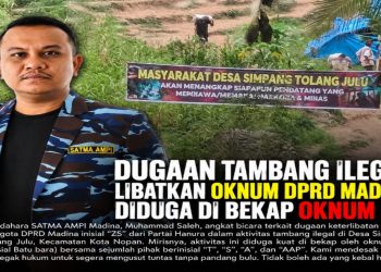Satma Ampi Madina Dugaan Tambang Ilegal di Madina: Wakil Rakyat Disebut, Oknum PM Diduga Ikut Membekingi