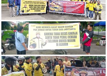 Puluhan Driver Ojol Maxim Kisaran Melakukan Aksi Unjuk Rasa, Berikut Ini Tuntutannya