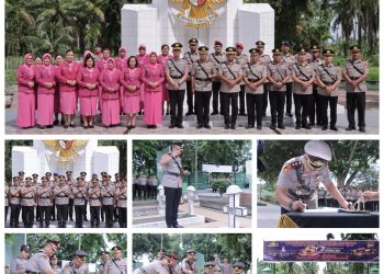 Polres Asahan Dan Polres Batu Bara Gelar Ziarah Dan Tabur Bunga Di TMP Kisaran Jelang Hari Bhayangkara Ke 80 