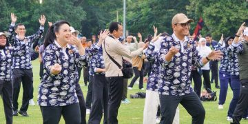 Taman Cadika Jadi Saksi Kekompakan 98 Wali Kota Se-Indonesia Senam Pagi Bersama