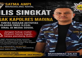 SATMA AMPI Mandailing Natal Minta Kapolres Bertindak Tegas, Jangan Tutup Mata atas Video Dugaan Pengolahan Emas Ilegal yang Viral di Medsos