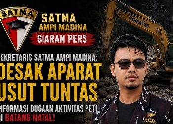 Sekretaris SATMA AMPI Madina Desak Aparat Usut Tuntas Informasi Dugaan Aktivitas PETI di Batang Natal