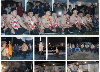 Bupati Asahan Hadiri Upacara Api Unggun Jambore Daerah (Jamdasu) XI Gerakan Pramuka Sumatera Utara Tahun 2026