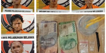 Pengedar dan Pengguna Shabu diamankan Satnarkoba Polres Belawan di Labuhan Deli