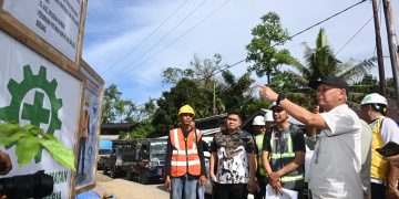 Wagub Surya Pastikan Pembangunan Bronjong Jalan Miga-Lolowua Tepat Waktu