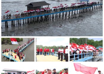 Jelang Kemerdekaan RI, Wakil Bupati Asahan Kirab dan Pengibaran Bendera Merah Putih di Desa Silo Baru