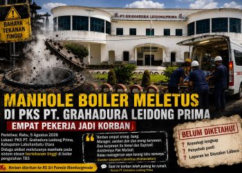 Manhole Boiler PKS PT Grahadura Leidong Prima Meletus, Empat Orang Jadi Korban