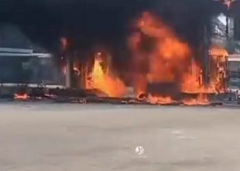 SPBU 14.283.624 di Lubuk Terap Dilaporkan Terbakar, Sopir Minibus Diduga Tinggalkan Lokas 