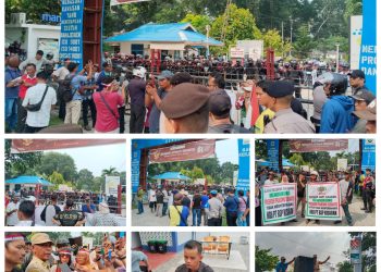 Aksi Unjuk Rasa Berjalan Damai, PT. Bakrie Sumatera Plantations Tbk Kisaran Turunkan Ratusan Personel Security