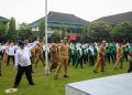 Semangat Anak Indonesia Hebat Menggema di SMP Negri 1 Medan,   Mendikdasmen dan Rico Waas Senam Bersama Siswa 