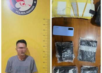 Satres Narkoba Polres Asahan Amankan Kurir Sabu 1,5 Kg di Silau Laut