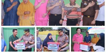 Kapolres Asahan Bersama Forkopimda Salurkan Bantuan kepada Warga Terdampak Bencana Angin Kencang
