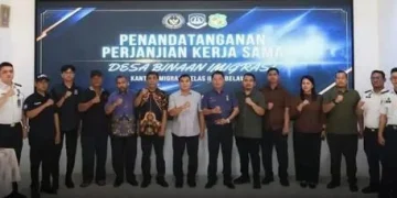 Kanim Belawan Teken MoU Cegah TPPO dan TPPM di Dua Desa Binaan