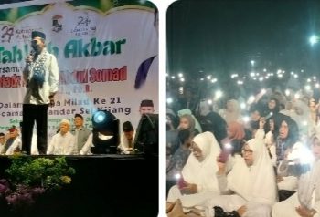 Ribuan Jemaah Padati Tablig Akbar UAS di HUT Kecamatan Bandar Sei Kijang ke 21