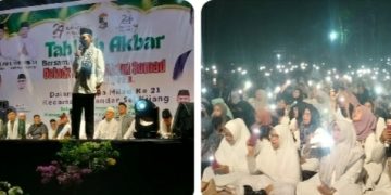 Ribuan Jemaah Padati Tablig Akbar UAS di HUT Kecamatan Bandar Sei Kijang ke 21