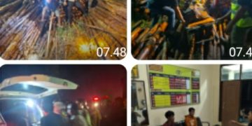 Personil Polres Pelalawan Bersama Masyarakat Gerak Cepat Evakuasi Korban Tertimpa Muatan Truk